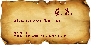 Gladovszky Marina névjegykártya