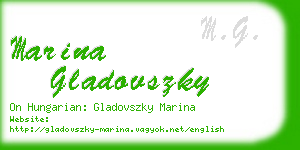 marina gladovszky business card
